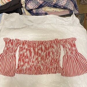 Red and White Striped Kids Tank Top